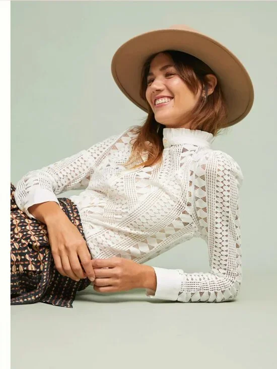 Anthropologie Lace Button Down Blouse - Picture 5 of 11